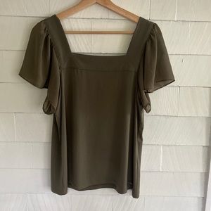 Calvin Klein flutter sleeve square neck top size M
